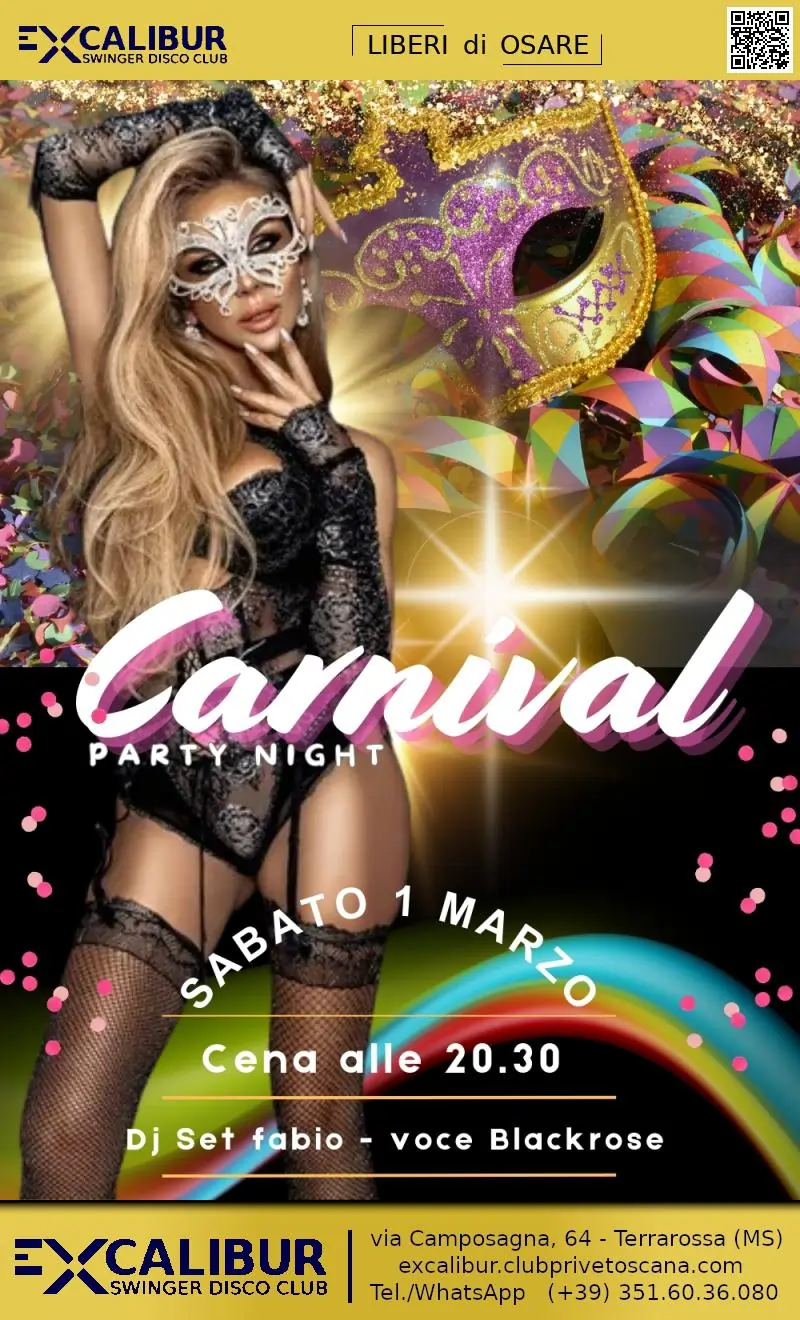 Swinger club prive evento Carnival Party Night